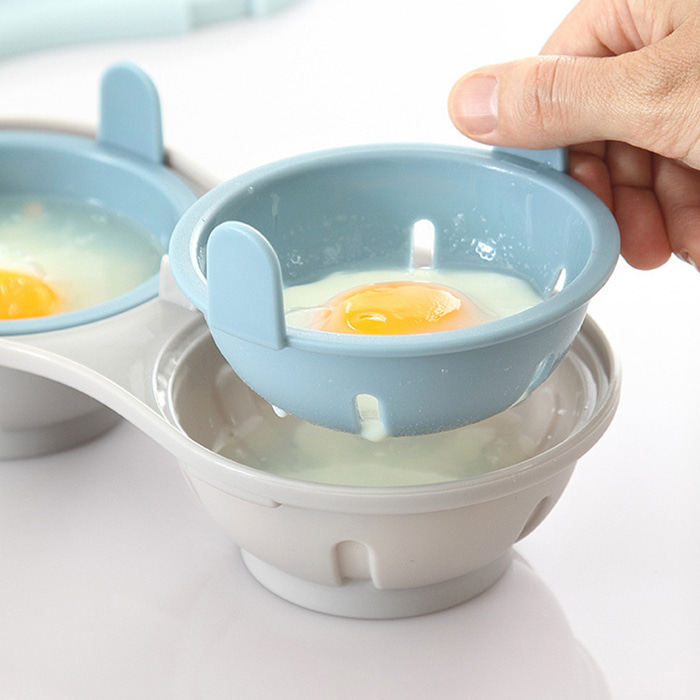 쿠마마B2B전자레인지용기 계란 달걀 찜기 반숙 스크램블 수란메이커